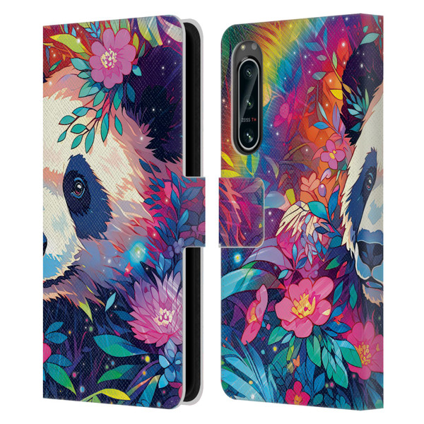 Michael David Ward Animals Panda Leather Book Wallet Case Cover For Sony Xperia 5 IV
