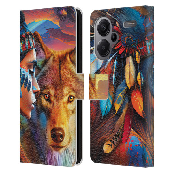 Michael David Ward Animals Wolf Leather Book Wallet Case Cover For Xiaomi Redmi Note 13 Pro Plus 5G