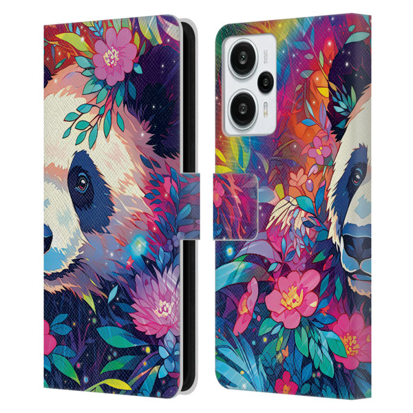 Michael David Ward Animals Panda Leather Book Wallet Case Cover For Xiaomi Redmi Note 12T