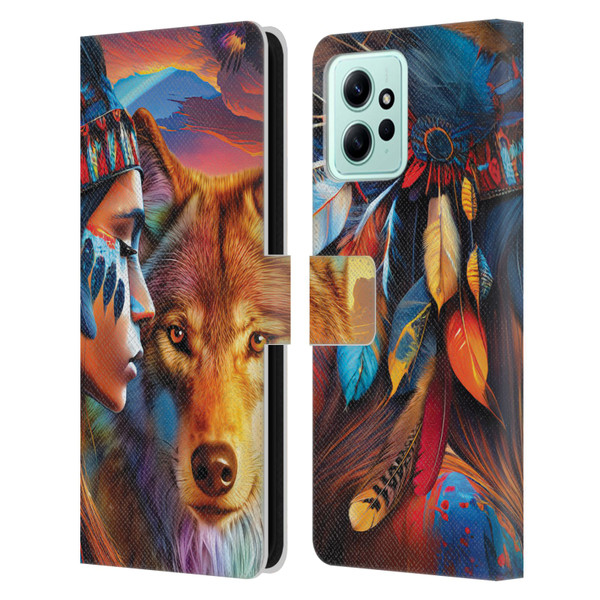 Michael David Ward Animals Wolf Leather Book Wallet Case Cover For Xiaomi Redmi 12