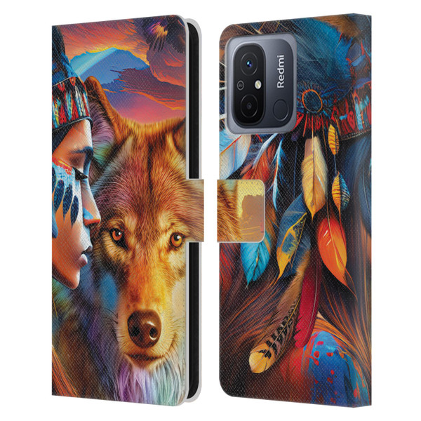 Michael David Ward Animals Wolf Leather Book Wallet Case Cover For Xiaomi Redmi 12C