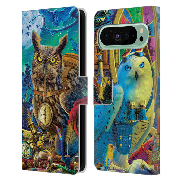 Michael David Ward Fantasy & Whimsical Explorers Leather Book Wallet Case Cover For Google Pixel 9 Pro XL