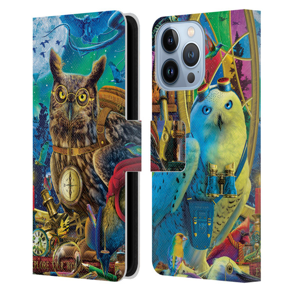 Michael David Ward Fantasy & Whimsical Explorers Leather Book Wallet Case Cover For Apple iPhone 13 Pro