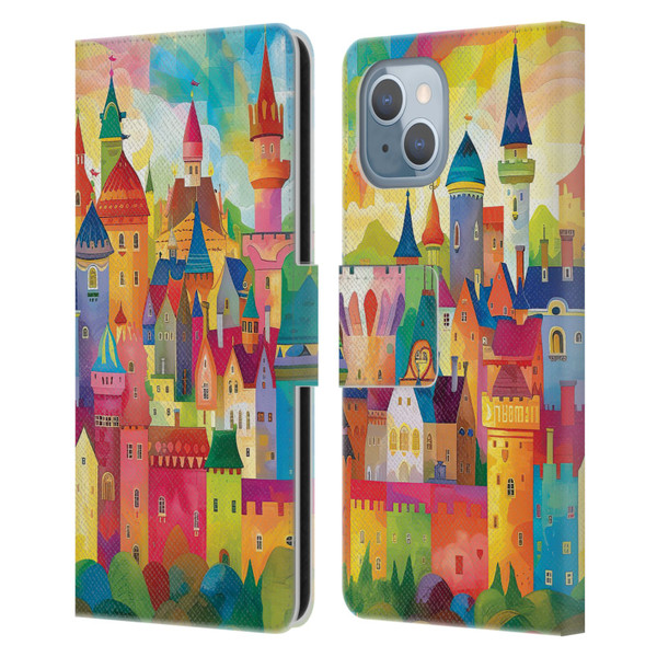Michael David Ward Fantasy & Whimsical Fairy Tale Castles Leather Book Wallet Case Cover For Apple iPhone 14