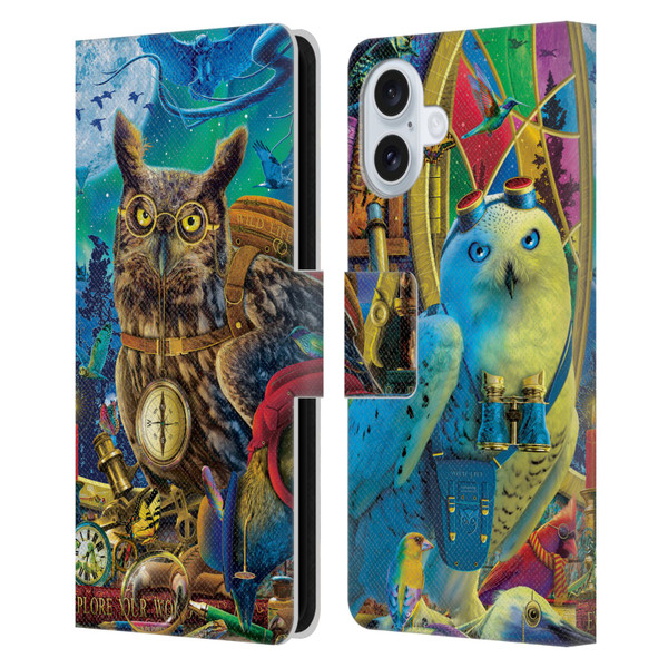 Michael David Ward Fantasy & Whimsical Explorers Leather Book Wallet Case Cover For Apple iPhone 16 Plus