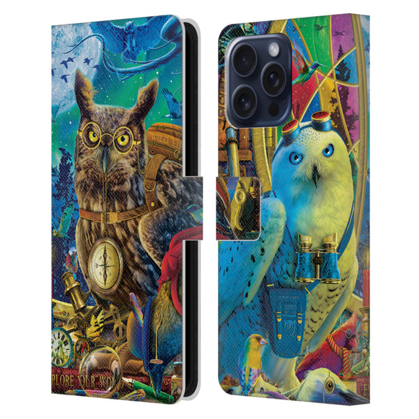 Michael David Ward Fantasy & Whimsical Explorers Leather Book Wallet Case Cover For Apple iPhone 16 Pro Max