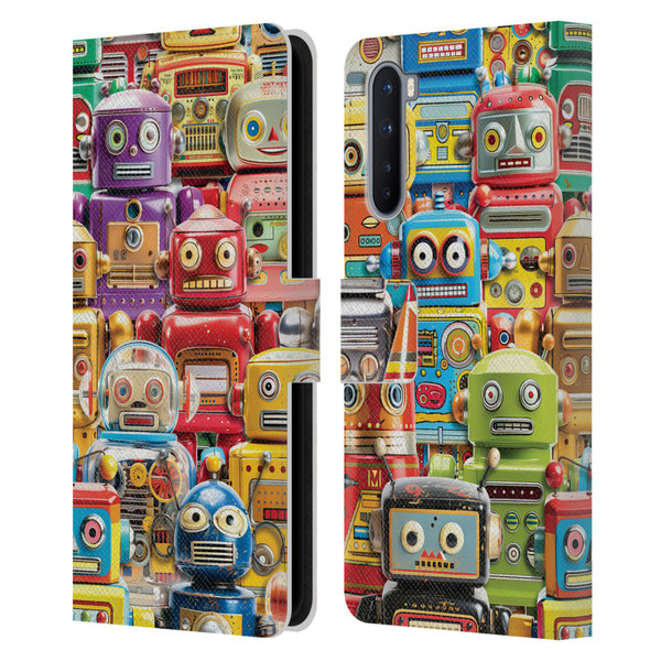 Michael David Ward Fantasy & Whimsical Toy Robots Leather Book Wallet Case Cover For OnePlus Nord 5G