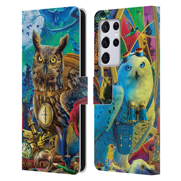 Michael David Ward Fantasy & Whimsical Explorers Leather Book Wallet Case Cover For Samsung Galaxy S21 Ultra 5G