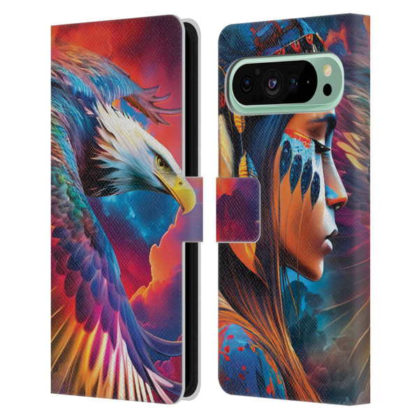 Michael David Ward Psychedelic Art Eagle Leather Book Wallet Case Cover For Google Pixel 9 Pro XL