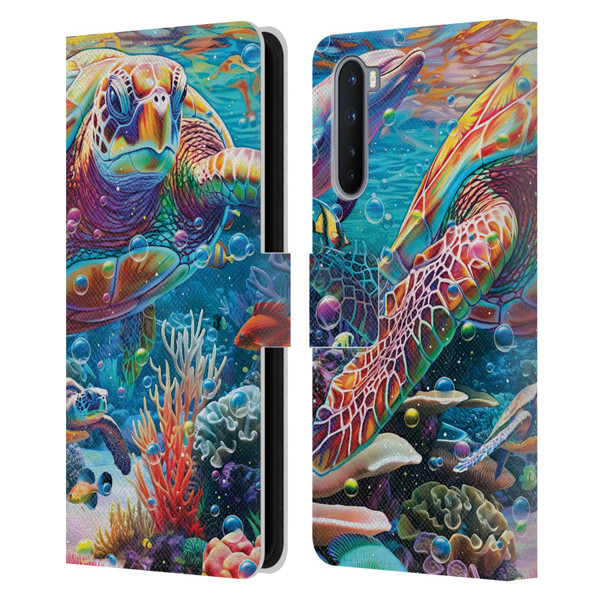Michael David Ward Psychedelic Art Turtle Magic Leather Book Wallet Case Cover For OnePlus Nord 5G