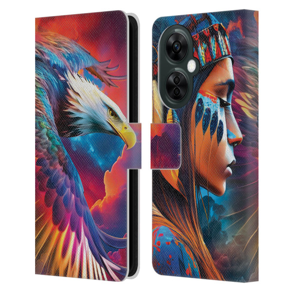 Michael David Ward Psychedelic Art Eagle Leather Book Wallet Case Cover For OnePlus Nord CE 3 Lite 5G