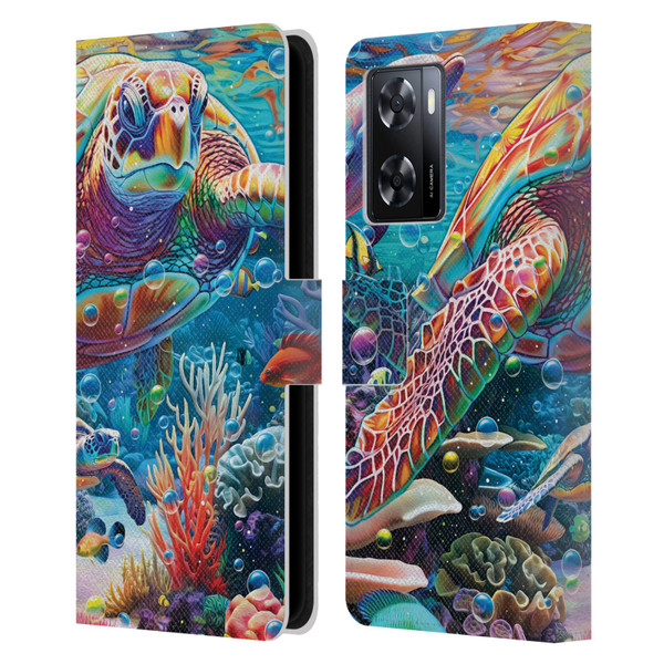 Michael David Ward Psychedelic Art Turtle Magic Leather Book Wallet Case Cover For OPPO A57s