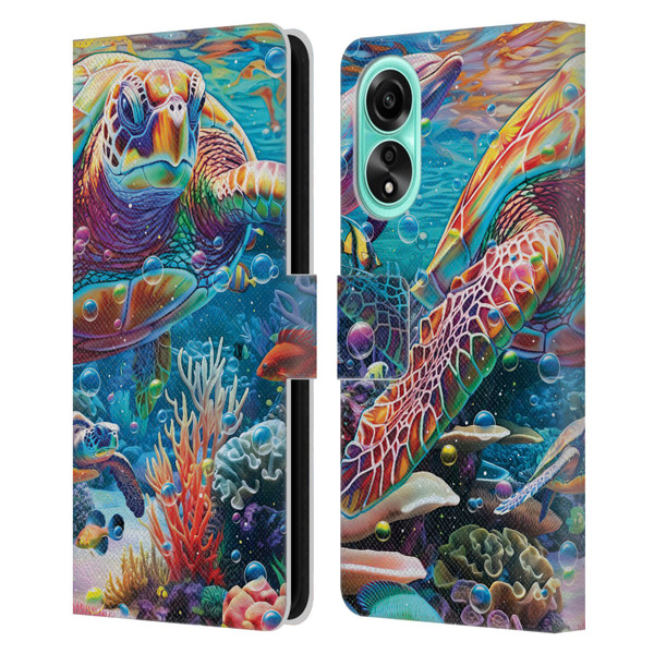 Michael David Ward Psychedelic Art Turtle Magic Leather Book Wallet Case Cover For OPPO A78 4G