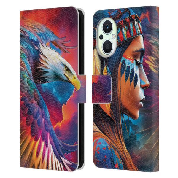 Michael David Ward Psychedelic Art Eagle Leather Book Wallet Case Cover For OPPO Reno8 Lite