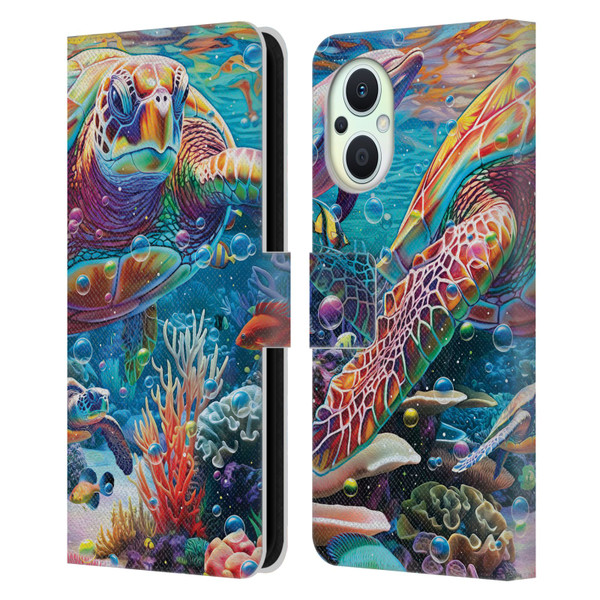 Michael David Ward Psychedelic Art Turtle Magic Leather Book Wallet Case Cover For OPPO Reno8 Lite
