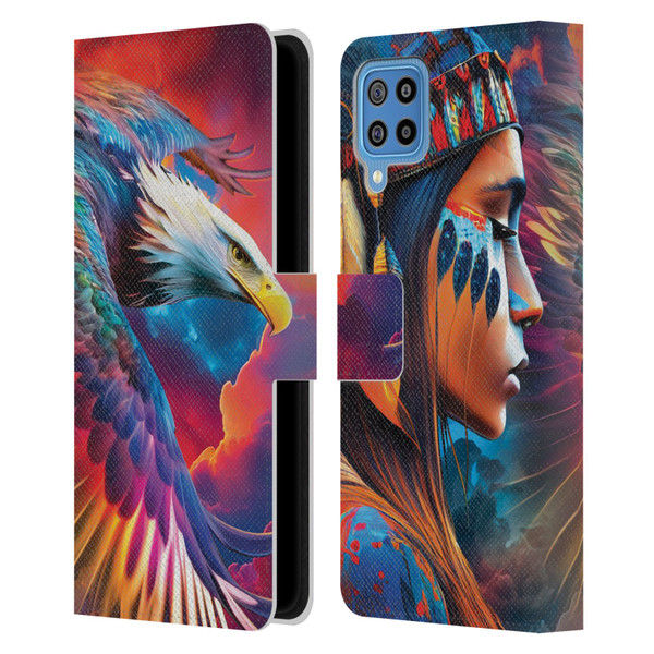 Michael David Ward Psychedelic Art Eagle Leather Book Wallet Case Cover For Samsung Galaxy F22 (2021)