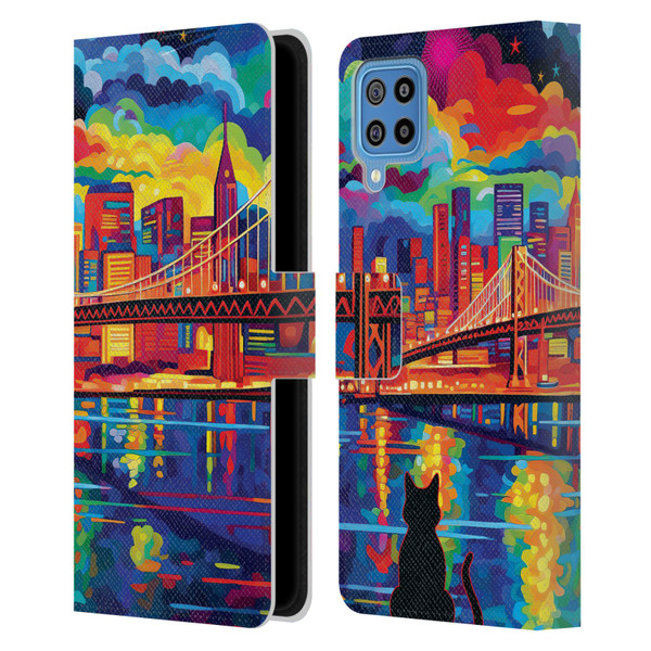 Michael David Ward Psychedelic Art Midnight In San Francisco Leather Book Wallet Case Cover For Samsung Galaxy F22 (2021)