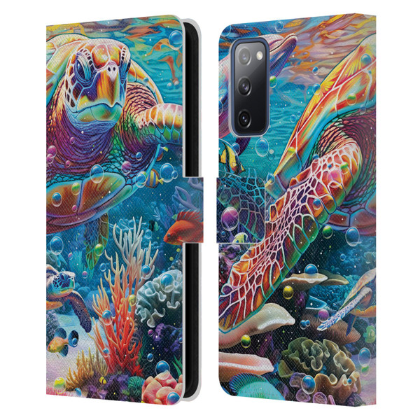 Michael David Ward Psychedelic Art Turtle Magic Leather Book Wallet Case Cover For Samsung Galaxy S20 FE / 5G