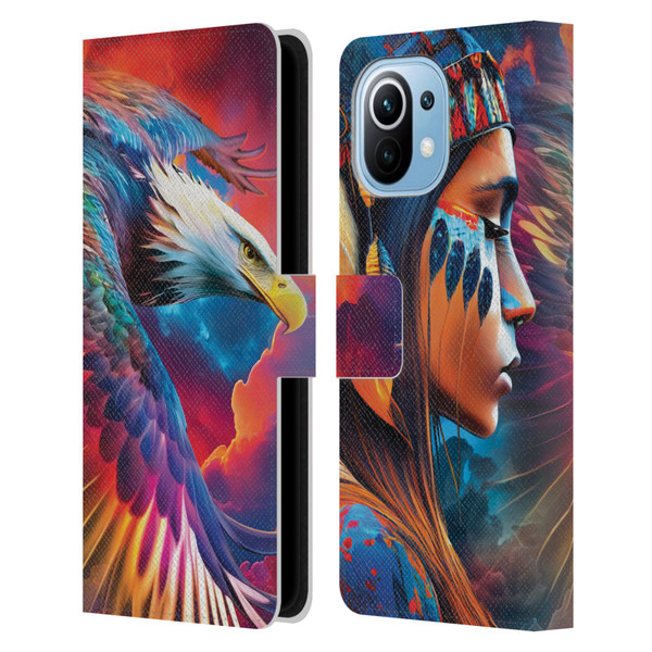 Michael David Ward Psychedelic Art Eagle Leather Book Wallet Case Cover For Xiaomi Mi 11