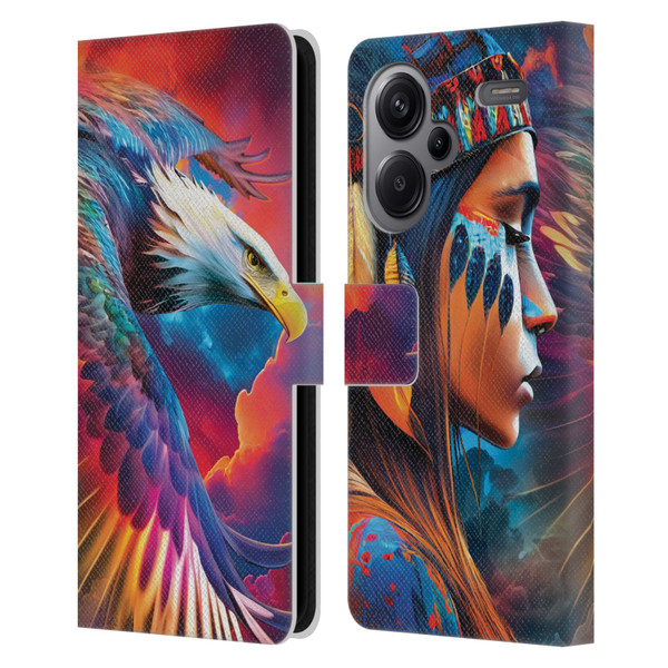 Michael David Ward Psychedelic Art Eagle Leather Book Wallet Case Cover For Xiaomi Redmi Note 13 Pro Plus 5G