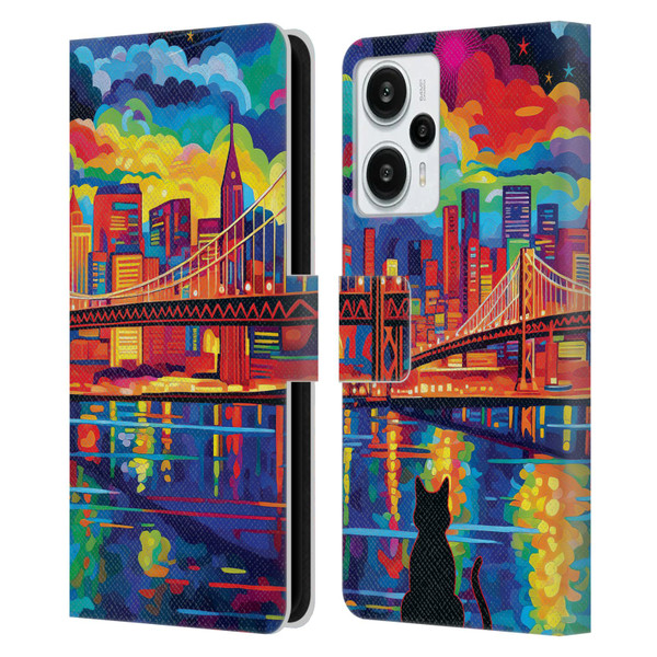 Michael David Ward Psychedelic Art Midnight In San Francisco Leather Book Wallet Case Cover For Xiaomi Redmi Note 12T