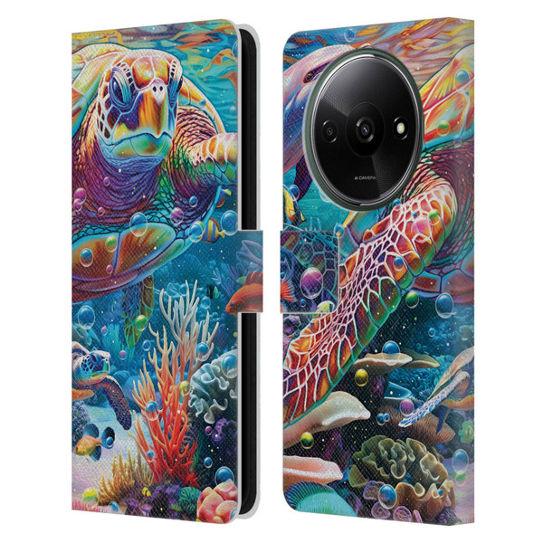 Michael David Ward Psychedelic Art Turtle Magic Leather Book Wallet Case Cover For Xiaomi Redmi A3