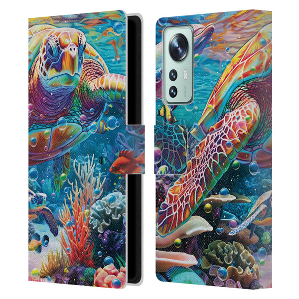 Michael David Ward Psychedelic Art Turtle Magic Leather Book Wallet Case Cover For Xiaomi 12