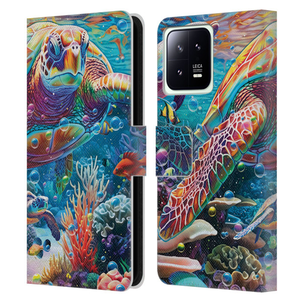 Michael David Ward Psychedelic Art Turtle Magic Leather Book Wallet Case Cover For Xiaomi 13 5G
