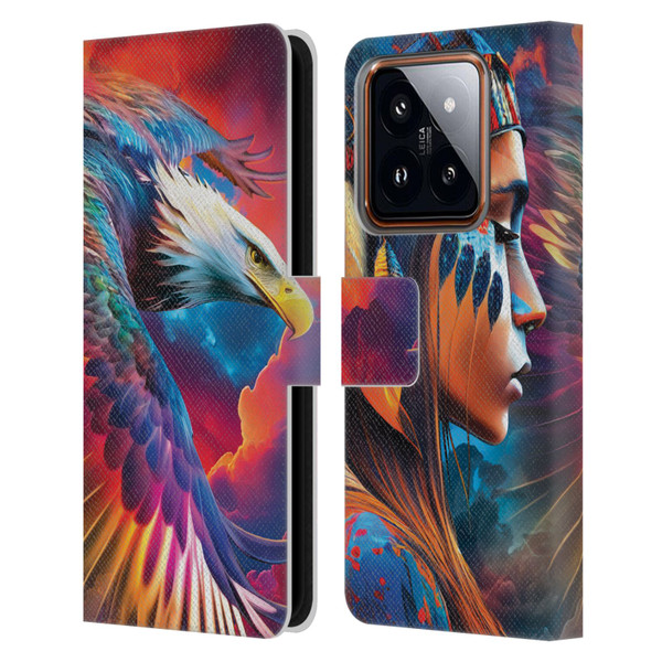 Michael David Ward Psychedelic Art Eagle Leather Book Wallet Case Cover For Xiaomi 14