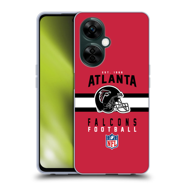 NFL Atlanta Falcons Graphics Helmet Typography Soft Gel Case for OnePlus Nord N30