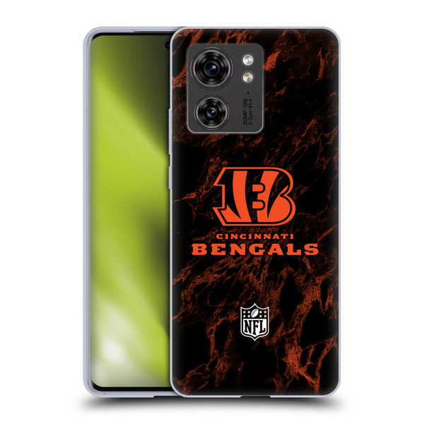 NFL Cincinnati Bengals Graphics Coloured Marble Soft Gel Case for Motorola Edge (2023)