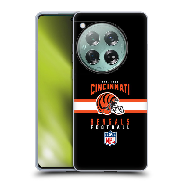 NFL Cincinnati Bengals Graphics Helmet Typography Soft Gel Case for OnePlus 12
