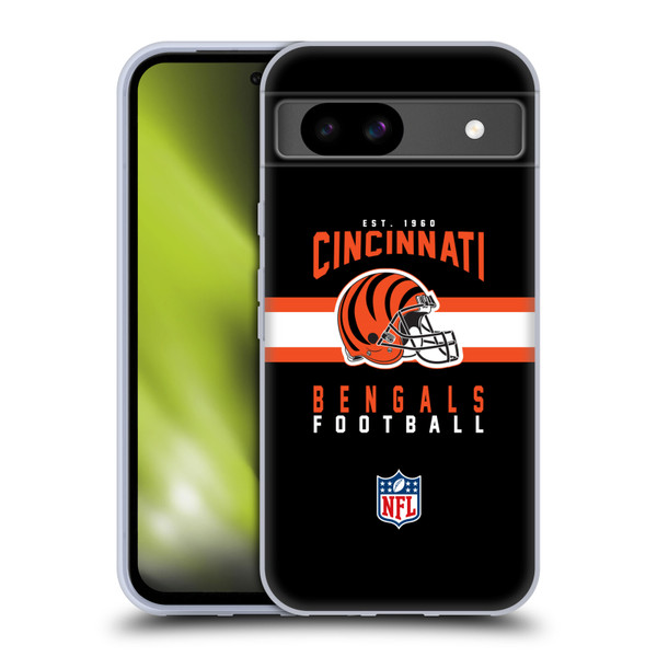NFL Cincinnati Bengals Graphics Helmet Typography Soft Gel Case for Google Pixel 8a