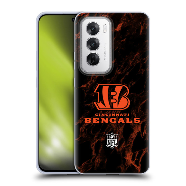 NFL Cincinnati Bengals Graphics Coloured Marble Soft Gel Case for OPPO Reno12 5G