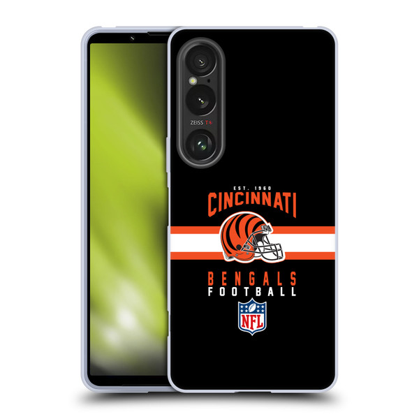 NFL Cincinnati Bengals Graphics Helmet Typography Soft Gel Case for Sony Xperia 1 VI 5G