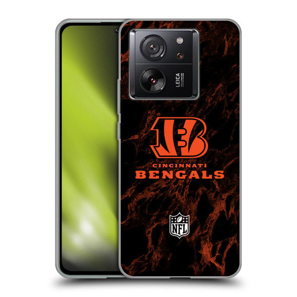 NFL Cincinnati Bengals Graphics Coloured Marble Soft Gel Case for Xiaomi 13T 5G / 13T Pro 5G