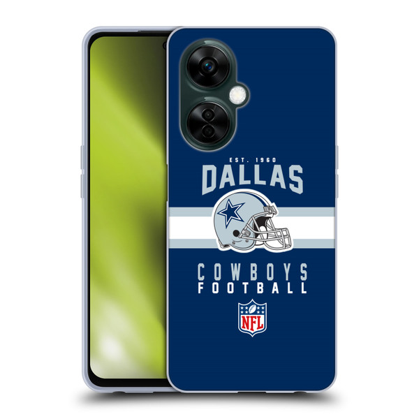 NFL Dallas Cowboys Graphics Helmet Typography Soft Gel Case for OnePlus Nord N30