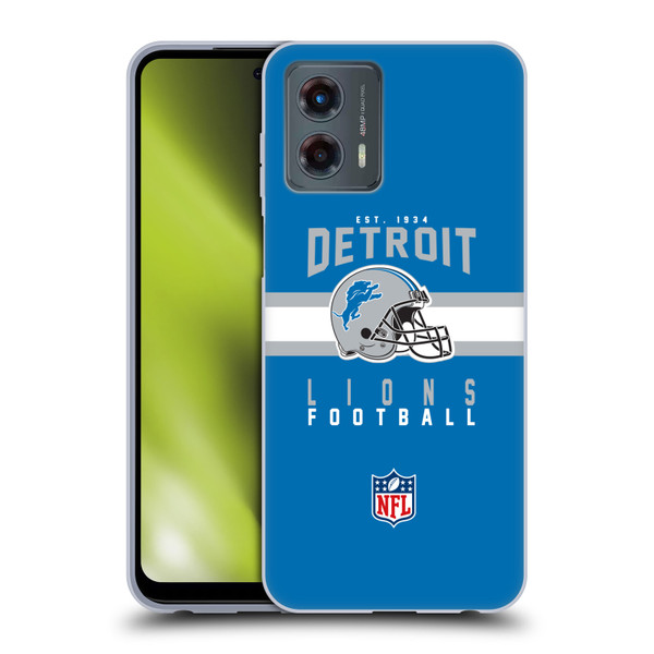 NFL Detroit Lions Graphics Helmet Typography Soft Gel Case for Motorola Moto G (2023)