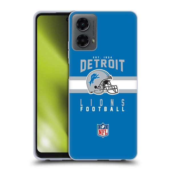 NFL Detroit Lions Graphics Helmet Typography Soft Gel Case for Motorola Moto G (2024)