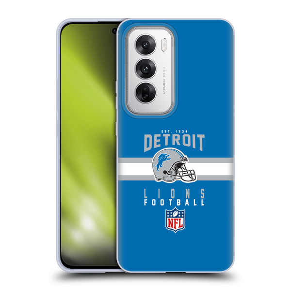 NFL Detroit Lions Graphics Helmet Typography Soft Gel Case for OPPO Reno12 5G