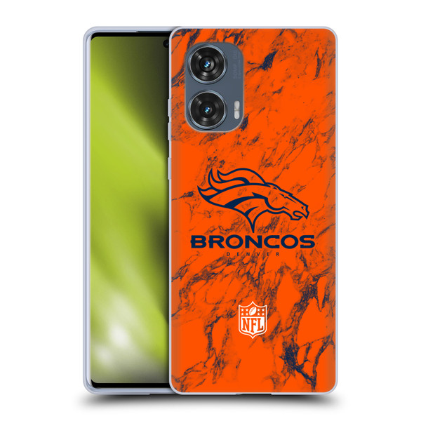NFL Denver Broncos Graphics Coloured Marble Soft Gel Case for Motorola Edge 50 Fusion
