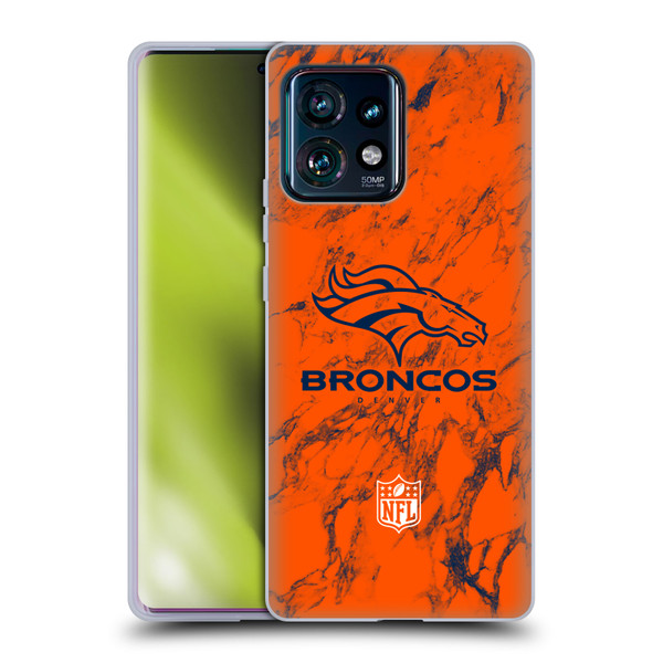 NFL Denver Broncos Graphics Coloured Marble Soft Gel Case for Motorola Edge Plus 2023