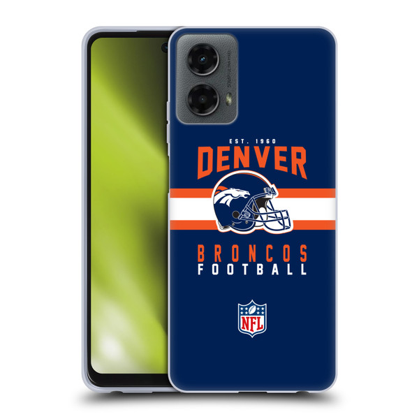 NFL Denver Broncos Graphics Helmet Typography Soft Gel Case for Motorola Moto G (2024)
