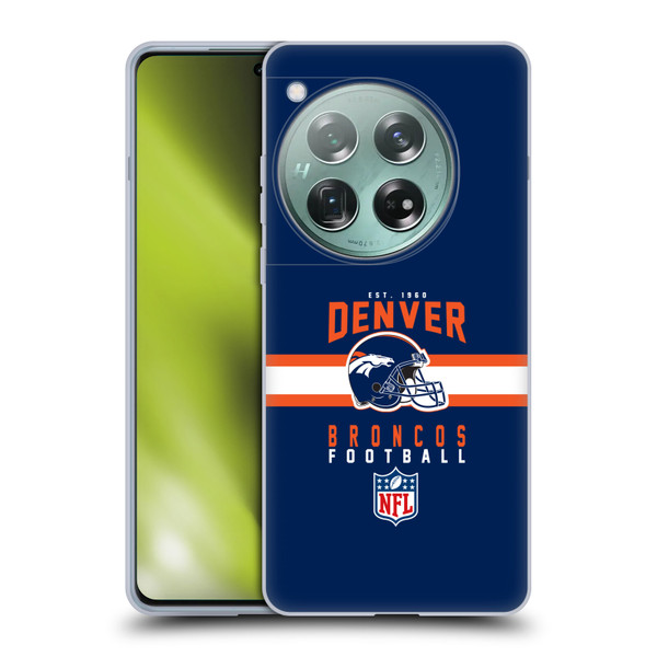 NFL Denver Broncos Graphics Helmet Typography Soft Gel Case for OnePlus 12