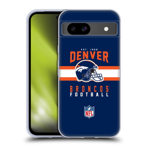NFL Denver Broncos Graphics Helmet Typography Soft Gel Case for Google Pixel 8a