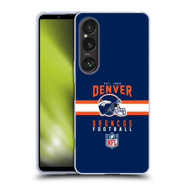 NFL Denver Broncos Graphics Helmet Typography Soft Gel Case for Sony Xperia 1 VI 5G
