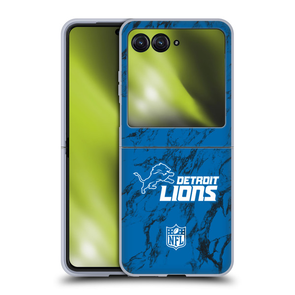 NFL Detroit Lions Graphics Coloured Marble Soft Gel Case for Motorola Razr 40 Ultra / Razr+ 2023