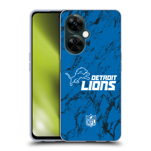 NFL Detroit Lions Graphics Coloured Marble Soft Gel Case for OnePlus Nord N30
