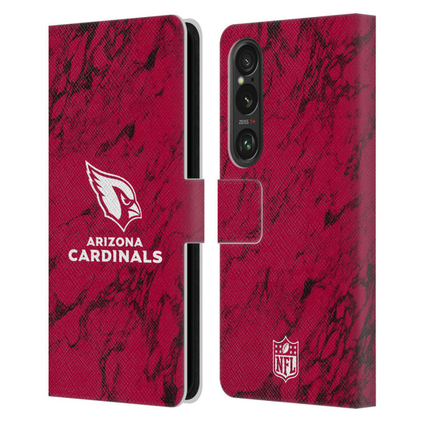 NFL Arizona Cardinals Graphics Coloured Marble Leather Book Wallet Case Cover For Sony Xperia 1 VI 5G