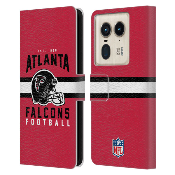 NFL Atlanta Falcons Graphics Helmet Typography Leather Book Wallet Case Cover For Motorola Edge 50 Ultra/X50 Ultra